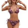 Genfien Costume da Bagno Donna Due Pezzi Bikini Set Halter | Reggiseno Bikini Top Triangolo Tanga,Brasiliano,Beachwear,Swimwear,Costumi da Mare