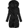 KHIRVWL Giubbotto Donna Invernale Lungo Piumino Cappotto Trapuntato Imbottita in Caldo Giacca Parka Casual Outdoor Cappotti con Cappuccio Cappotto Moda Cerniera Unico Giacche Classico Piumini