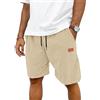TARAINYA Velluto a Coste Pantaloncini Uomo Cotone Estivi con Coulisse | 65%cotone 35%poliestere,pantaloni corti uomo,spiaggia,casual,regular fit,elasticizzato,elastico in vita con cordino