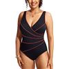 DELIMIRA Donna Costume da Bagno Scollatura a V Coppe Multicolore 36 46