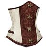 ZHANGAIQINYG Corsetto Sexy Beige e Marrone con Stecche in Acciaio sotto Il Seno, for Donna, Modellante, Stile Gotico, Vintage, Steampunk, Bustier da Donna