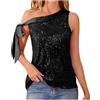 Generisch Top da Donna con Coperture Estive da Donna Top Cami da Donna per Senza Maniche in Slub Cotone con Reggiseno Integrato Ragazze Y2k Ideale per Feste Informali, Nero , M