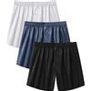 Jveyvth Boxer da Uomo, Boxer da Uomo in Raso, Elastico in Vita, Biancheria Intima, Pantaloni del Pigiama, Chiusura con Bottoni