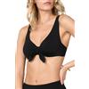 Goldenpoint Donna Costume da Bagno Tinta Unita - Parte Alta del Bikini - Triangolo Fisso con Fiocco Costume Tinta Unita Taglia 3 Colore Nero
