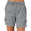 ORANDESIGNE Pantaloncini Cargo da Donna Shorts Estivi Pantaloni Corti Sportivo Leggero Lavoro Bermuda da Escursionismo a Vita Alta con Tasche Multiple A Grigio Chiaro XS