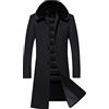 YAOTT Cappotto Invernale in Lana Uomo Trenchcoat Lungo Slim Fit Monopetto Cappotti Lana con Fodera in Piumino e Collo in Pelliccia Removibile Elegante Trincea Giacca a Vento Giaccone da Lavoro Colore A 4XL