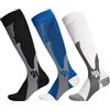 Zuimei Calze a compressione, 3 paia di calze a compressione circolazione, 20-30 mmHg, calze da volo, alte al ginocchio, alte al ginocchio, per vene varicose, per corsa, allattamento, volo, viaggi,