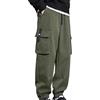 Generic Pantaloni da lavoro casual da uomo, in cotone, taglie forti, traspiranti, leggeri, elasticizzati, con tasche, coulisse, classici, per sport, corsa, jogging, allenamento, fitness