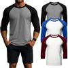 Geyoga Confezione da 3 Magliette da Uomo A Manica 3/4, Girocollo, Stile Baseball, Traspiranti E Sportive