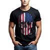 MAKAYA Maglietta Uomo Nera - T-Shirt Bandiera Americana USA M
