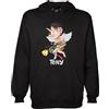 MAGLIERIA CONFORTI Felpa con Cappuccio di Tony Rapper cantante Taglie Ragazzi e Adulti Unisex (IT, Testo, XS, Regular, Regular, Nero)