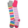 WB SOCKS 2 paia di collant a righe per ragazze, in cotone, varie misure rosa 3-4 anni