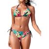 Svanco Costume Donna Due Pezzi Bikini Triangolo - Legame al Collo, Braghe Regolabili, Schiena Nuda e Imbottito, Perfetto per Mare