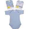 ADF Body Neonato in Caldo Cotone - Set 3 Pezzi - Manica Corta - Intimo Neonato Morbido e Traspirante - Corredino Nascita Bimbo/Bimba.100% in caldo in cotone.
