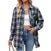 seiveini Camicia a Quadri Donna Bluse Camicetta Flanella B Marina S