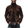 Oanviso Giacca di Velluto Uomo Giacca in Velluto a Coste Casual Classica Retrò Giacca con Bottoni Cargo Giacche da Lavoro Outdoor Regular Fit Cappotto A Marrone XS