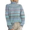 HOOUDO Maglione Natalizio,Lunga Maglione Norvegese Casual Maglia Dolcevita Elegante Maglia Collo Alto Manica Lunga Pullover Abbigliamento Invernale 2025 Collo Alto Donna