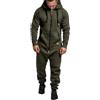 shownicer Tuta Jumpsuit Uomo Pigiama con Cappuccio Tuta Intera One Piece Pigiama Overall Uno Zip Tinta Unita Casual Confortevole Pigiami da Casa A Verde XXL