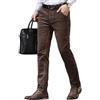 Oanviso Pantaloni da Uomo Business Pantalone da Abito Velluto a Coste Elasticizzati Pantaloni da Lavoro Taglio Classico Elegante Pantaloni Autunno Casual Pantaloni Jogging Slim Fit Caldo A Marrone M