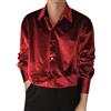 Oanviso Camicie Casual da Uomo Lucido Camicia di Velluto Camicie di Raso Primavera Maglietta Maniche Lunghe Festa Palla Camicia Elegante Moda Lusso Maglie Slim Fit Shirts