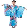 Generico Vestito Bambina Elegante Kimono Bambina Giapponese Abito Per Bambina Kimono Per Ragazze Abiti Per Bambini Abiti Tradizionali Per Bambini Giapponesi Vestito Giapponese Bambina (Sky Blue, 6-7 Years)