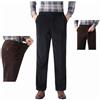 GAGFDA Pantaloni da uomo di mezza età e anziani con elastico in vita in velluto a coste, pantaloni dritti elasticizzati (blu navy, 4XL (80-90 kg))