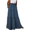 shownicer Gonne Lunghe A Trapezio da Donna Gonne Lunghe Casual Divise a Pois Gonne Larghe a Vita Alta Abiti Floreali A Blu L