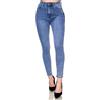 Elara Jeans Donna Vita Alta Effetto Push Up Chunkyrayan EL12-1 White 36 (S)