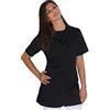 tessile astorino Ricamo 0 - Camice da Lavoro Donna - Divisa per Maestra, Imprese di Pulizia, Parrucchiera, Estetista, Scuola Infanzia - Casacca Personalizzata (Nero, S)