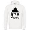 MAGLIERIA CONFORTI Felpa di Vegeta con Cappuccio Goku Super Sayan Unisex Adulti Uomo Donna Ragazzo Ragazza (IT, Testo, S, Regular, Regular, Bianco)