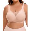 INNERSY Reggiseno senza cuciture, senza ferretto, taglie grandi, minimizzatore, da donna, con coppe complete, imbottite, bralette