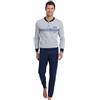 Il Granchio Pigiama Uomo Cotone Lungo, Mercerizzato, Leggero (1099 Grigio, XXL)