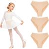 Fresilkora 3-Pack di Biancheria Intima da Ballo per Ragazze dai 2 ai 16 Anni, Slip Senza Cuciture Color Carne per Balletto e Ginnastica, Morbidi Slip da Balletto in Cotone Color Carne, Slip da Ballo a Vita Alta