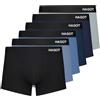 HAGOT 6 Pezzi Boxer Uomo Elastico Vita, Biancheria Intima Elasticizzata da Uomo, Boxer in Morbido Cotone, Slip Intimi Elasticizzati Traspiranti - Boxer Aderenti Hipster da Uomo,L