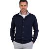 Marenza Giacca Uomo Misto Cashmere Cardigan Bottoni Made in Italy Maglione Seta Pullover Manica Lunga Lana Merino Cachemire Maglioncino Beige Blu Grigio Maglia Regalo Abbigliamento Inverno (M, Blu)