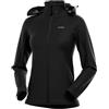 KUTOOK Giacca Ciclismo Softshell Donna Giacca Trekking Donna Invernale in Pile con Cappuccio Removibile Impermeabile Antivento per Vita Quotidiana