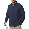 Suwangi Camicia Uomo Manica Lunga Casual Spiaggia Collo Coreana Shirts