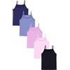 TupTam Canottiera Ragazza con Spalline Sottili - Set da 5, Pizzo a Pois Rosa Cipria Blu Scuro Nero, 110-116