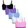 TupTam Reggiseno Top da Ragazza Spalline Sottili Pacco da 5, Rosa Viola Blu Nero Grigio, 152-158