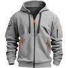 Jabidoos Felpa Zip Uomo - Felpe Uomo con Zip e Cappuccio Hoodie Leggera con Tasche Felpa Sportiva Cotone Felpe Lavoro Pullover Tinta Unita Casual Maglione Autunno Inverno