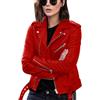 Peuignao Giacca Ecopelle Donna Giubbino Ecopelle Giubbotto Pelle Giacca Similpelle Biker Giubbini Moto Leather Jacket Giacche Finta Pelle Pu Bikers Giubbotti Moto Donna Primavera Motociclista Rosso S