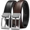 CHAOREN Cintura Uomo Pelle, 1 Cintura Nero/Marrone - 2 Colori in 1 Cinta, Reversibile Con Fibbia Girevole 32mm per Abito e Business