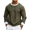 Oanviso Maglia Uomo Estiva Girocollo Manica Lunga Semplice Maglietta Patchwork Due in Uno Felpa Bicolore Maglioncino Leggero Basic Tee T-Shirt Crewneck Sweatshirt