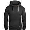 Grin&Bear Felpa Uomo Felpa con Cappuccio Giacca Uomo Felpa Cappuccio Alto Nero, M, GEC494