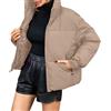 Generic Giubbotto Donna Invernale Firmato Giacca Da Donna Giacca Invernale Leggera Da Piumino Trapuntato Con Cerniera Ripiegabile Cappotto Piumini Invernali Khaki S