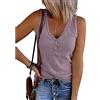 ORANDESIGNE Canottiere Elastiche da Donna Canottiere con Scollo a V in Tinta Unita con Scollo a V a Costine Sottili Camicette Casual Senza Maniche B Viola S