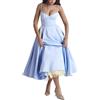 KINLYBO Abito da sposa da donna in maglia francese a doppio strato, Azzurro, XXL