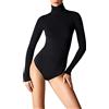 MCA Body Collo Alto Manica Lunga Donna (Nero, XXL)