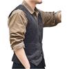 Generisch Tuta da uomo in velluto a coste stile retrò britannico, abbigliamento esterno casual per tutti i giorni occasioni aziendali vestito blu con gilet, grigio., XL