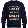Printera Tech Support - Felpa con scritta Delete Your Cookies | Ugly Christmas, IT Admin, nerd, informaticista, programmatore, geek, pan di zenzero, Natale, cartamodello per maglieria